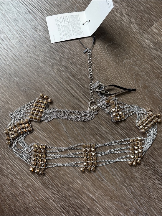 Zara Multi-Row Silver and Gold Statement Belt main image 4